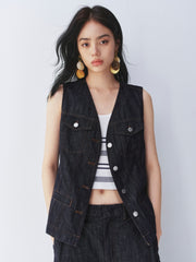 Women's Old Money Style V-Neck Linen Vest