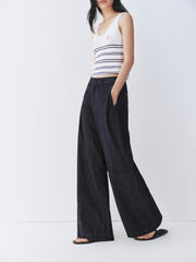 Women's Old Money Style Wide-Leg Long Pants