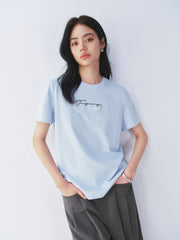 Women's Embroidered Letter Short-Sleeve T-Shirt