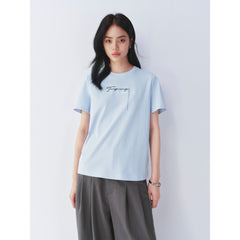 Women's Embroidered Letter Short-Sleeve T-Shirt