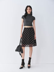 Women's Polka-Dot Chiffon Skirt