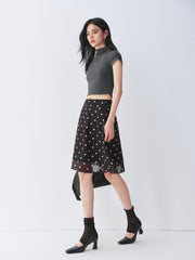 Women's Polka-Dot Chiffon Skirt