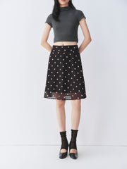 Women's Polka-Dot Chiffon Skirt