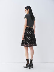 Women's Polka-Dot Chiffon Skirt