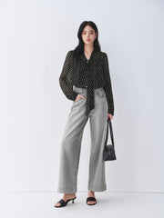 Women's Chiffon Blouse with Tie-Neck Detail