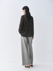 Women's Chiffon Blouse with Tie-Neck Detail