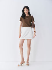 Women's Slim-Fit Letter Graphic T-Shirt with Contrast Trim
