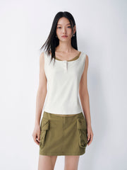 Women's Casual Color-block Fake Two-piece  Vest