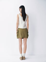Women Casual A-line Cargo Mini Skirt