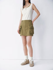 Women Casual A-line Cargo Mini Skirt