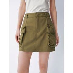 Women Casual A-line Cargo Mini Skirt