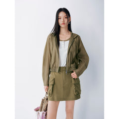 Women Casual Thin Hooded Coat
