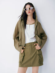 Women Casual Thin Hooded Coat
