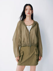 Women Casual Thin Hooded Coat