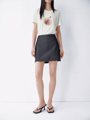 Women's Casual Lyocell High-Waist A-Line Short Skirt