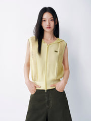 Women's Casual Hooded Hollow Out Knit Vest