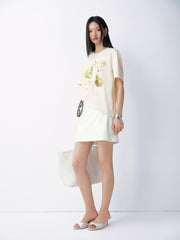 Women's Casual Lyocell High-Waist A-Line Short Skirt