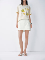 Women's Casual Lyocell High-Waist A-Line Short Skirt