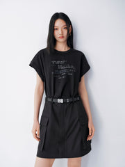 Women's T-Shirt Paneled Mini Dress