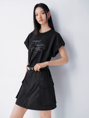 Women's T-Shirt Paneled Mini Dress