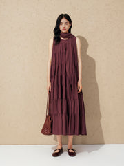 Women's Flared Tiered Long Dress