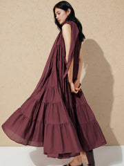 Women's Flared Tiered Long Dress