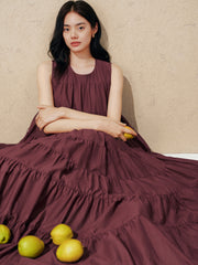 Women's Flared Tiered Long Dress