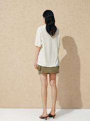 Women Casual Loose Flocked Graphic Tee