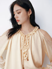 Women's French-style off-shoulder long-sleeve T-shirt