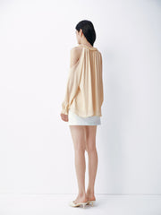 Women's French-style off-shoulder long-sleeve T-shirt