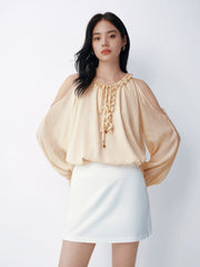 Women's French-style off-shoulder long-sleeve T-shirt