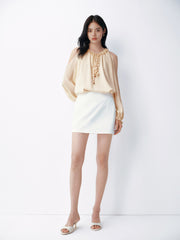 Women's French-style off-shoulder long-sleeve T-shirt