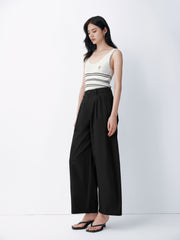 Women's Casual High-Waist Nine-Part Curved Pants
