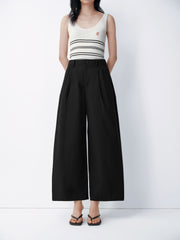 Women's Casual High-Waist Nine-Part Curved Pants