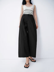 Women's Casual High-Waist Nine-Part Curved Pants