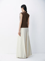 Women's Elegant Draped Collar Waist-Cinched Tank Top