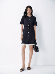 Women's Chanel-Style Commuter Short Sleeve Dress