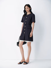 Women's Chanel-Style Commuter Short Sleeve Dress