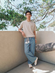 Men's Minimal Solid T-Shirt with Patch Detail