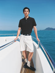 Men's Slim-Fit Polo Shirt with Mulberry Silk