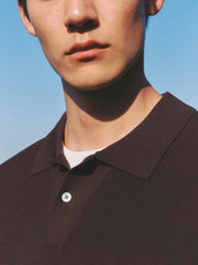 Men's Open-Collar Knit Polo Shirt