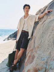 Men's Tencel-Blend Shirt with Embroidery