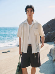 Men's Tencel-Blend Shirt with Embroidery