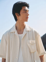 Men's Tencel-Blend Shirt with Embroidery