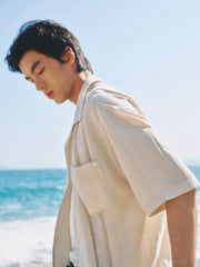 Men's Tencel-Blend Shirt with Embroidery
