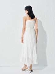 Women's fitted waist spaghetti strap long dress