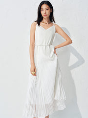 Women's fitted waist spaghetti strap long dress