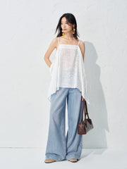Women's Casual Lyocell Hollow Strap Top