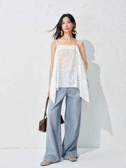 Women's Casual Lyocell Hollow Strap Top