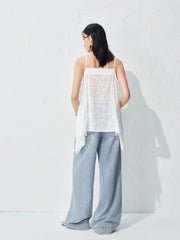 Women's Casual Lyocell Hollow Strap Top